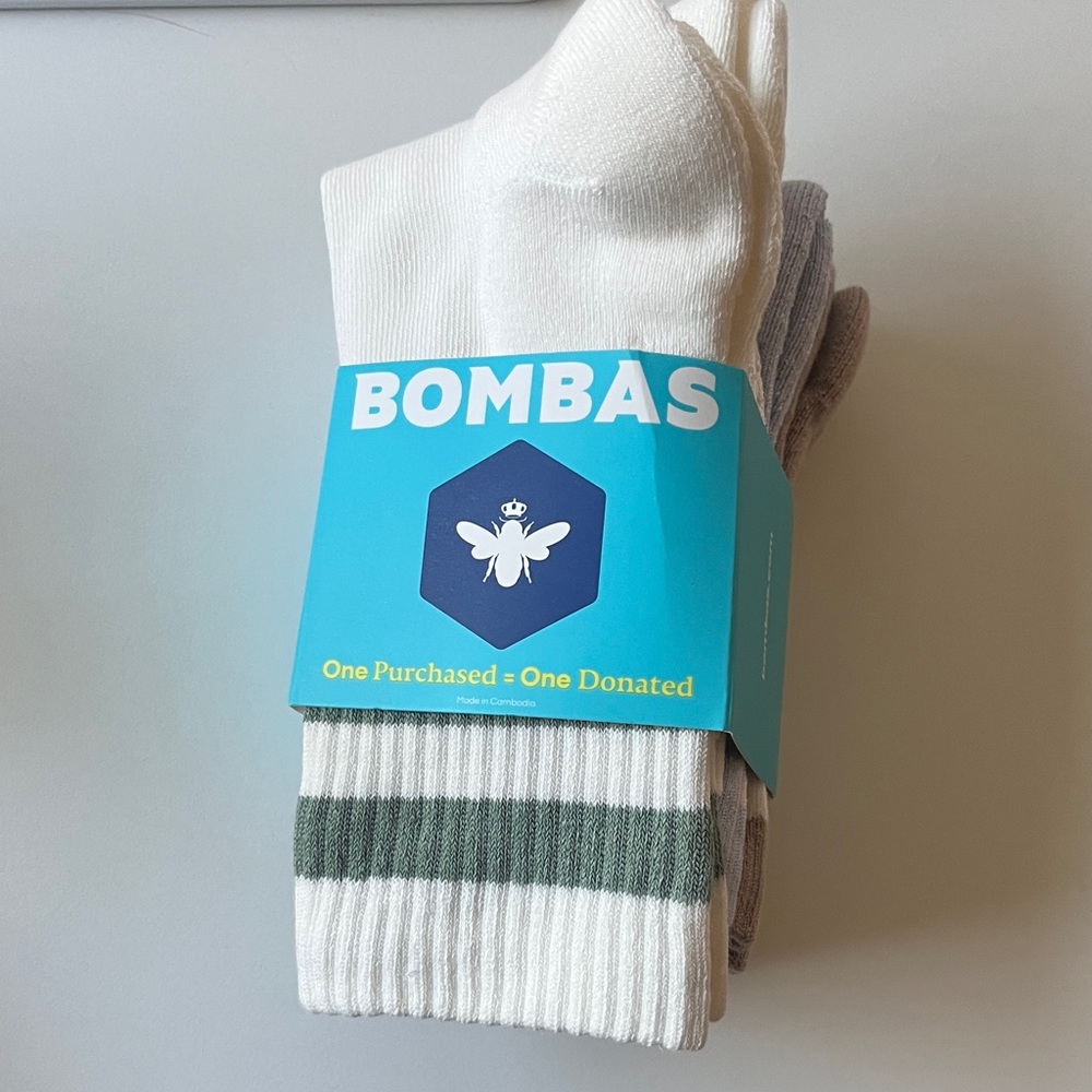 Bombas, Women's Vintage Stripes Half Calf Sock, NWT